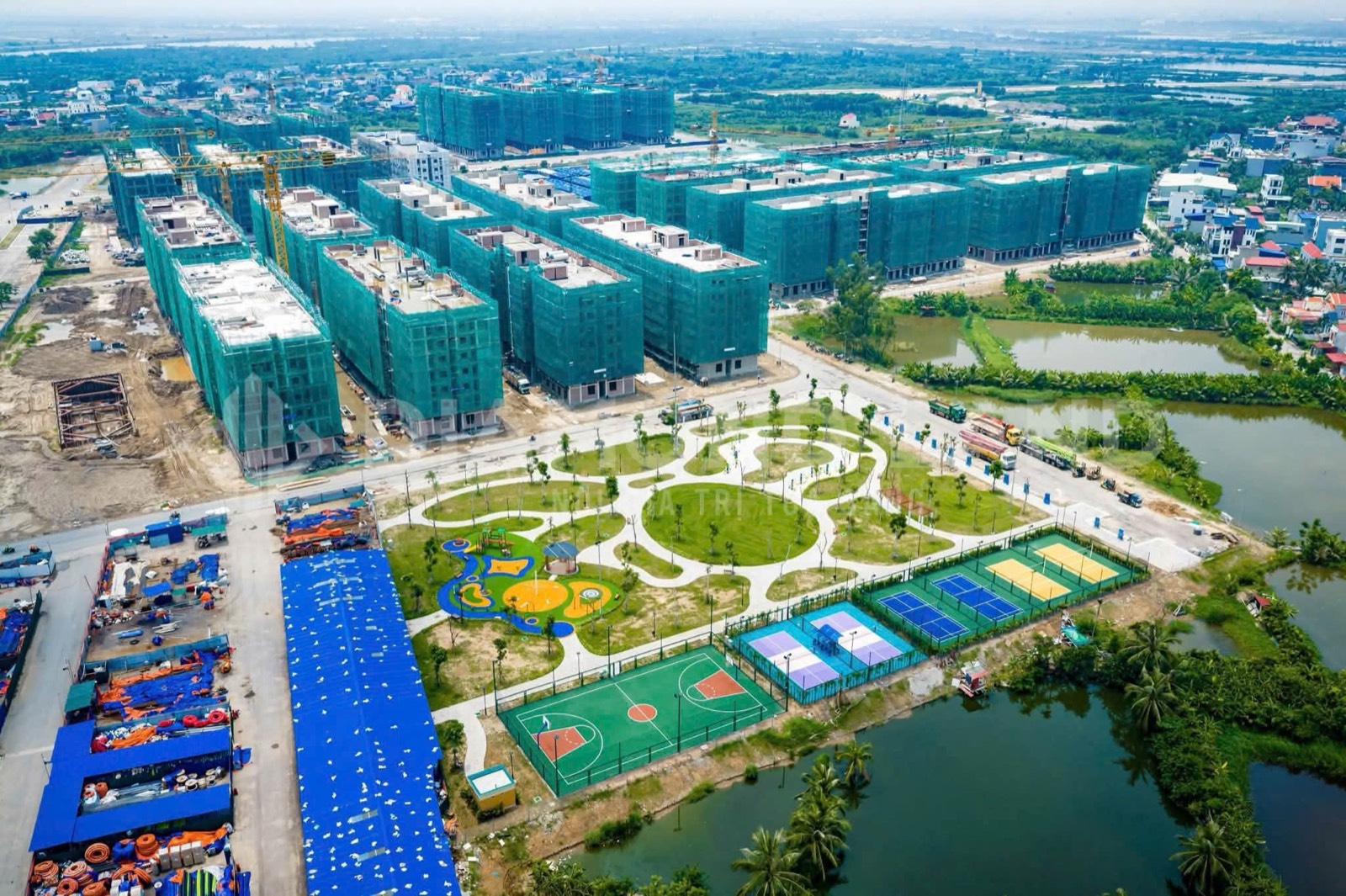 Flycam công trường Happy Home Tràng Cát và Công viên Hạnh Phúc